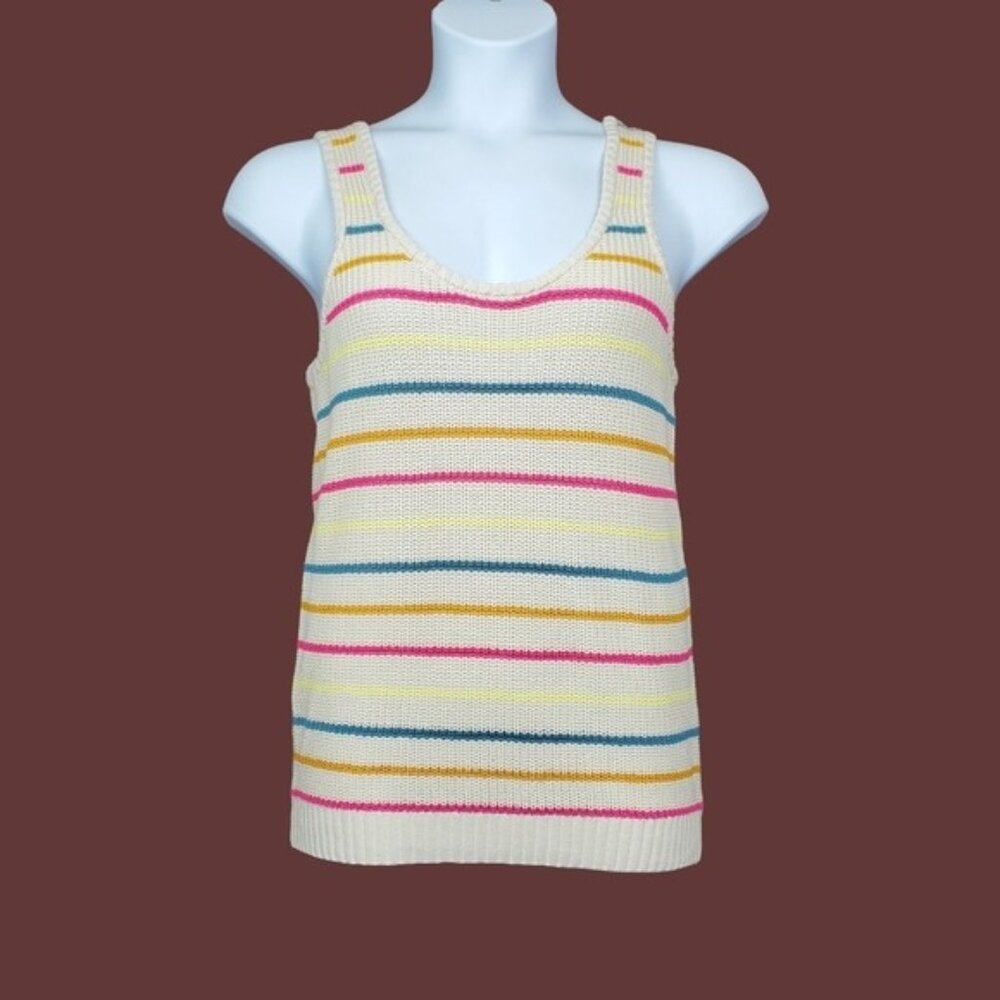 ModCloth Womens Beach Cruising Sleeveless Stripe Knit Tank Top Size XL NWT